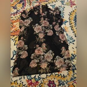 Floral Black Top
